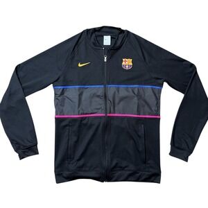 Nike FC Barcelona Anthem‎ Jacket Full Zip Black Red Blue DB7812-014 Mens Sz Med